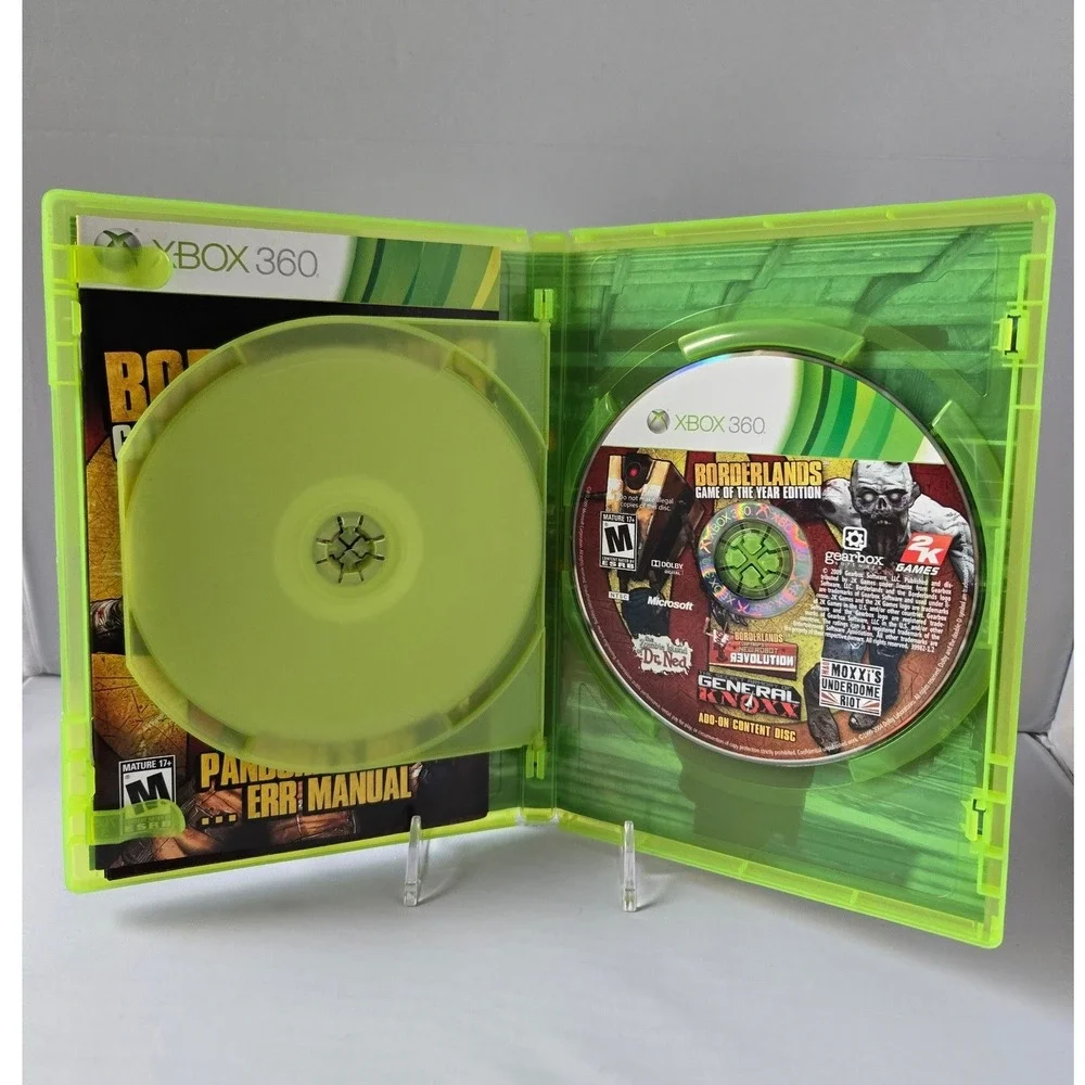 Borderlands Game of the Year GOTY - Xbox‎ 360 - CIB - 2 Discs Manual Poster